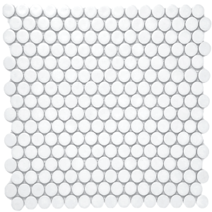 PORCELANATO MOSAICO REDONDO WHITE MATE D19